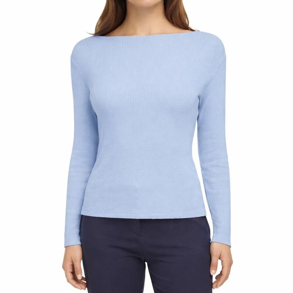 Banana Republic Women's L Blouse Blue Rayon Blend H0961